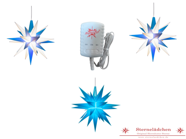 Sterne-Set A1e weiß-blau/blau/weiß-blau